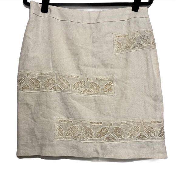 Moulinette Soeurs Off White Lacy Leaf Insert Skirt - Picture 4 of 7